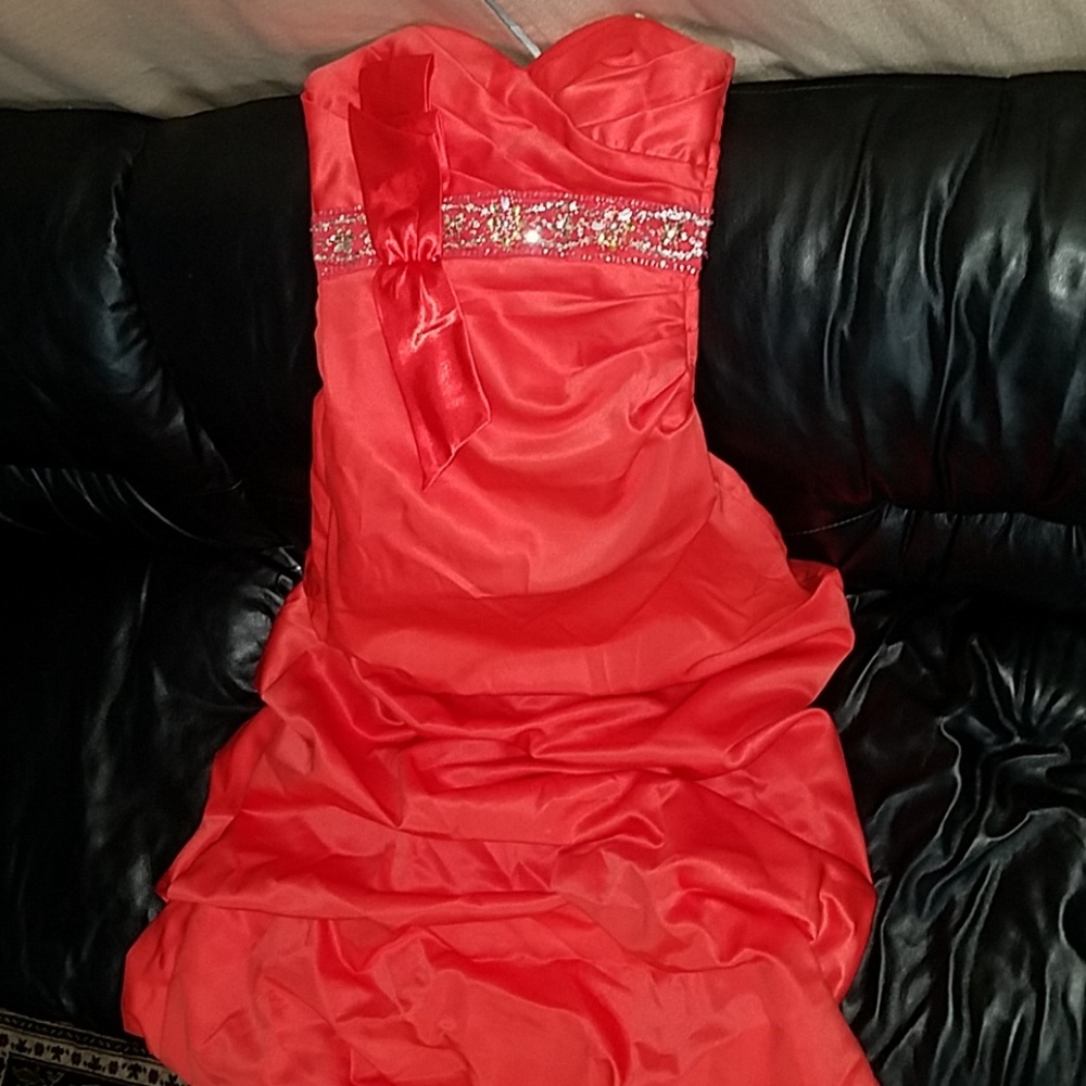 Peach prom dress